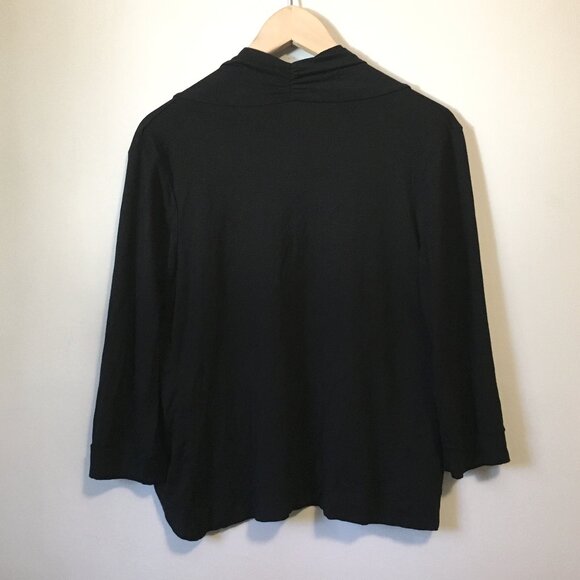 Vintage Black Semi Cropped Rayon Whimsigoth Open Cardigan - Picture 2 of 16